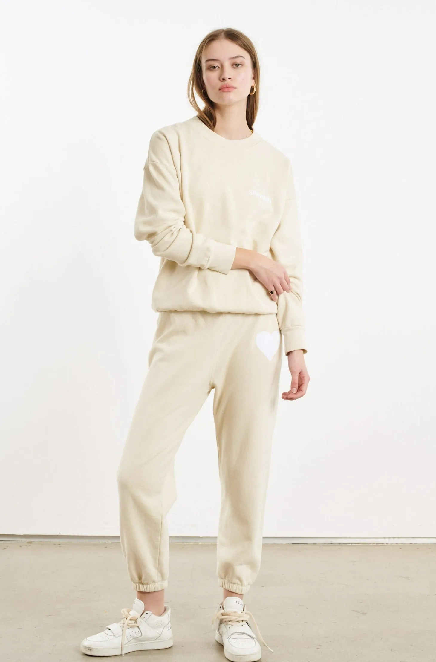 Cream Cotton Logo Sweatshirt sold by SPRWMN product image thumbnail 3