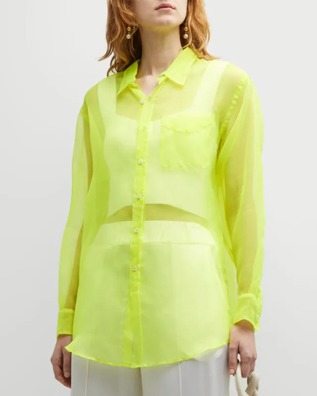 Neon Silk Organza Oversized Shirt sold by SPRWMN