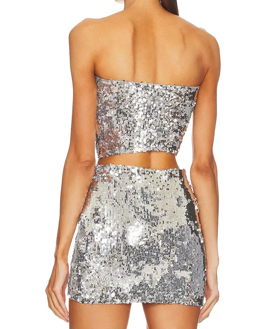 Silver Sequin Tube Top sold by SPRWMN product image thumbnail 3