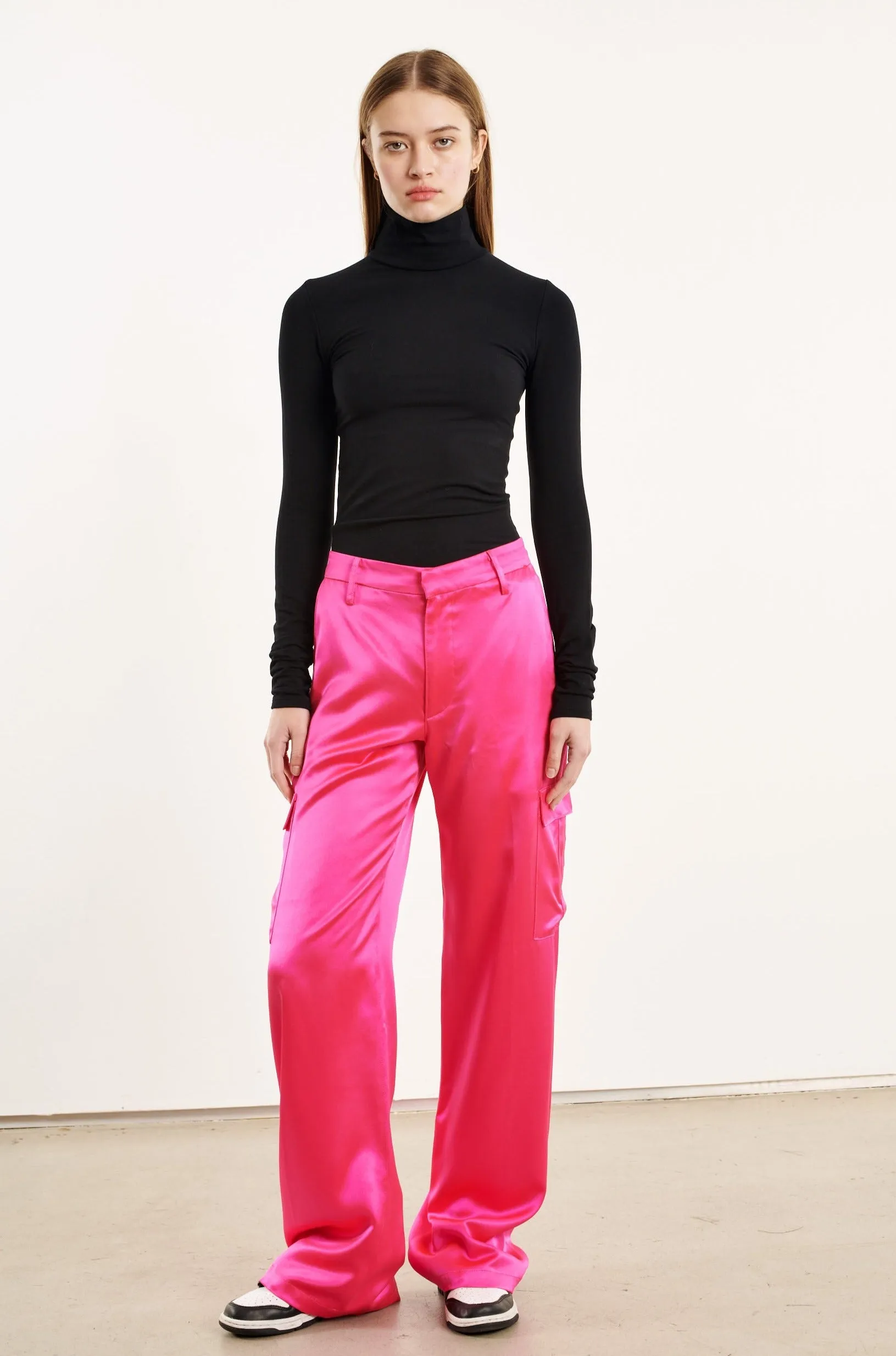 Fuchsia Silk Baggy Cargo Pants sold by SPRWMN product image thumbnail 5