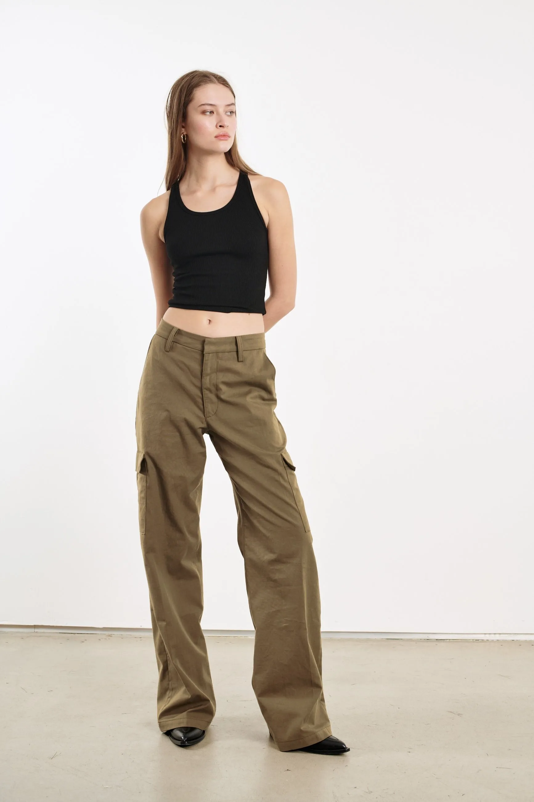 Moss Cotton Cargo Pants sold by SPRWMN product image thumbnail 4