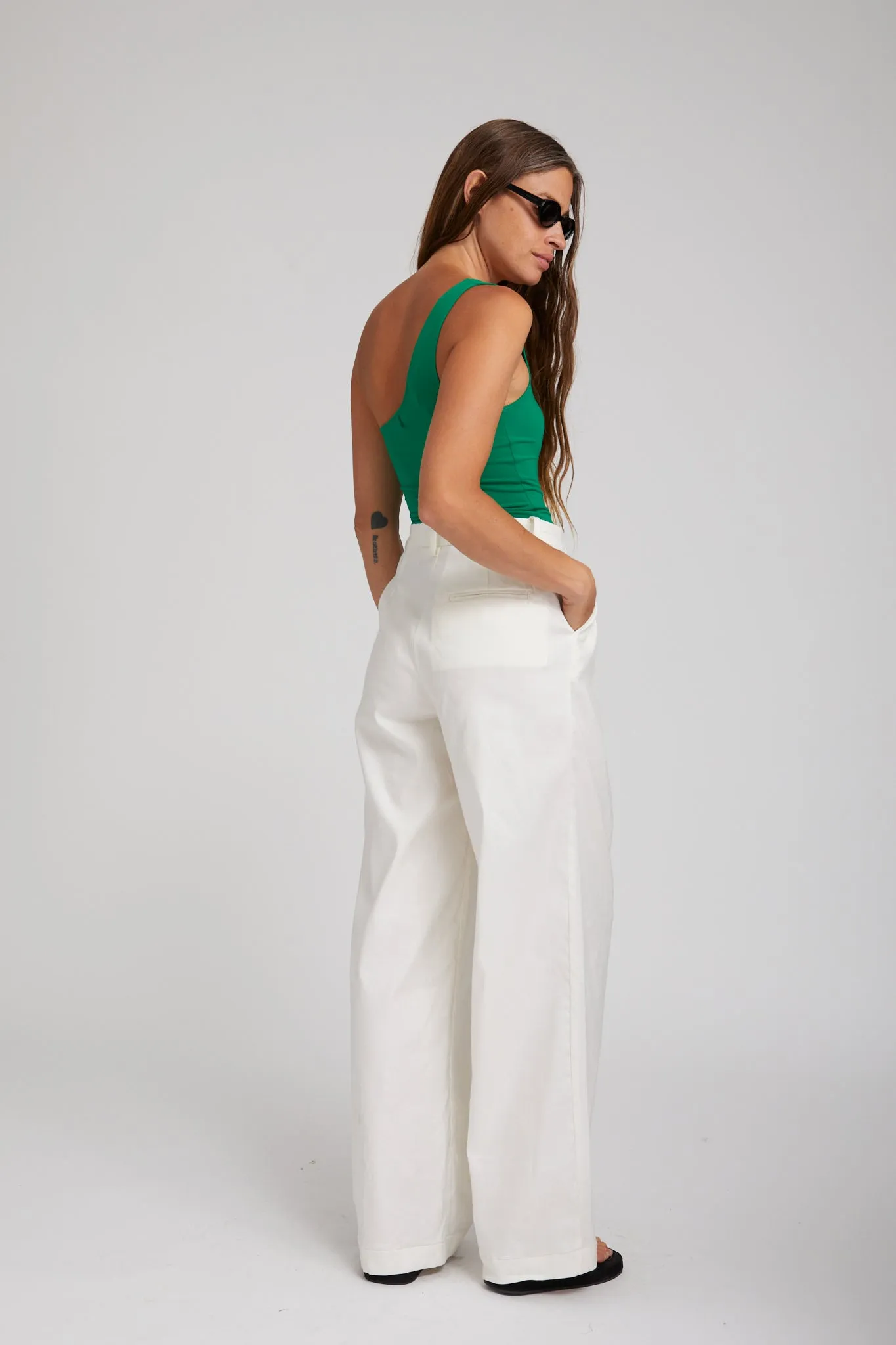 White Poplin Pleated Trousers sold by SPRWMN product image thumbnail 2