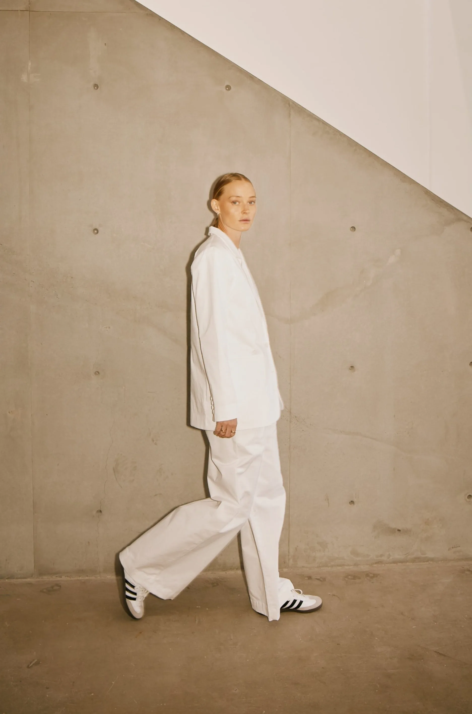 White Poplin Pleated Trousers sold by SPRWMN product image thumbnail 5