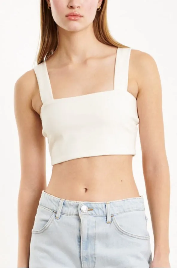 White Micro Tube Top With Straps sold by SPRWMN