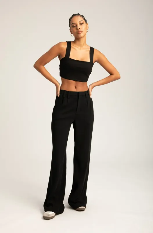 Black Micro Tube Top With Straps sold by SPRWMN