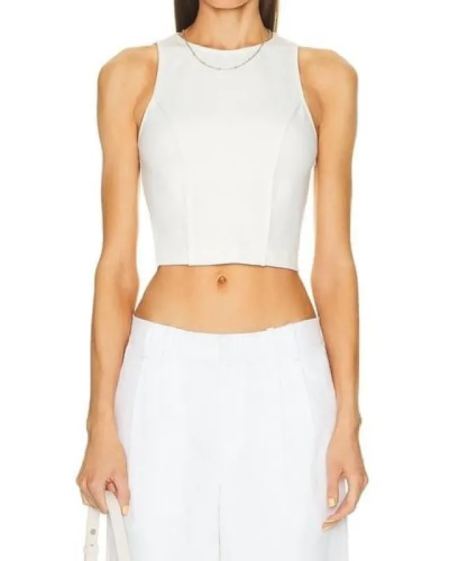 White Audrey Pintuck Top made by SPRWMN