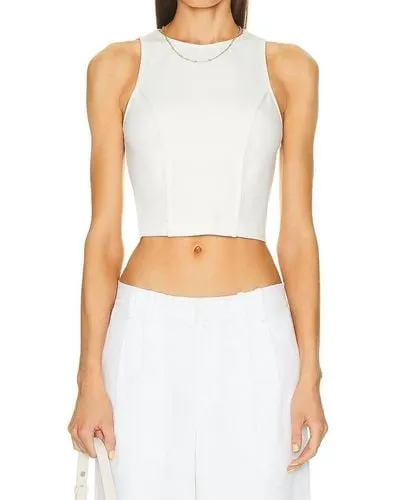 White Audrey Pintuck Top sold by SPRWMN