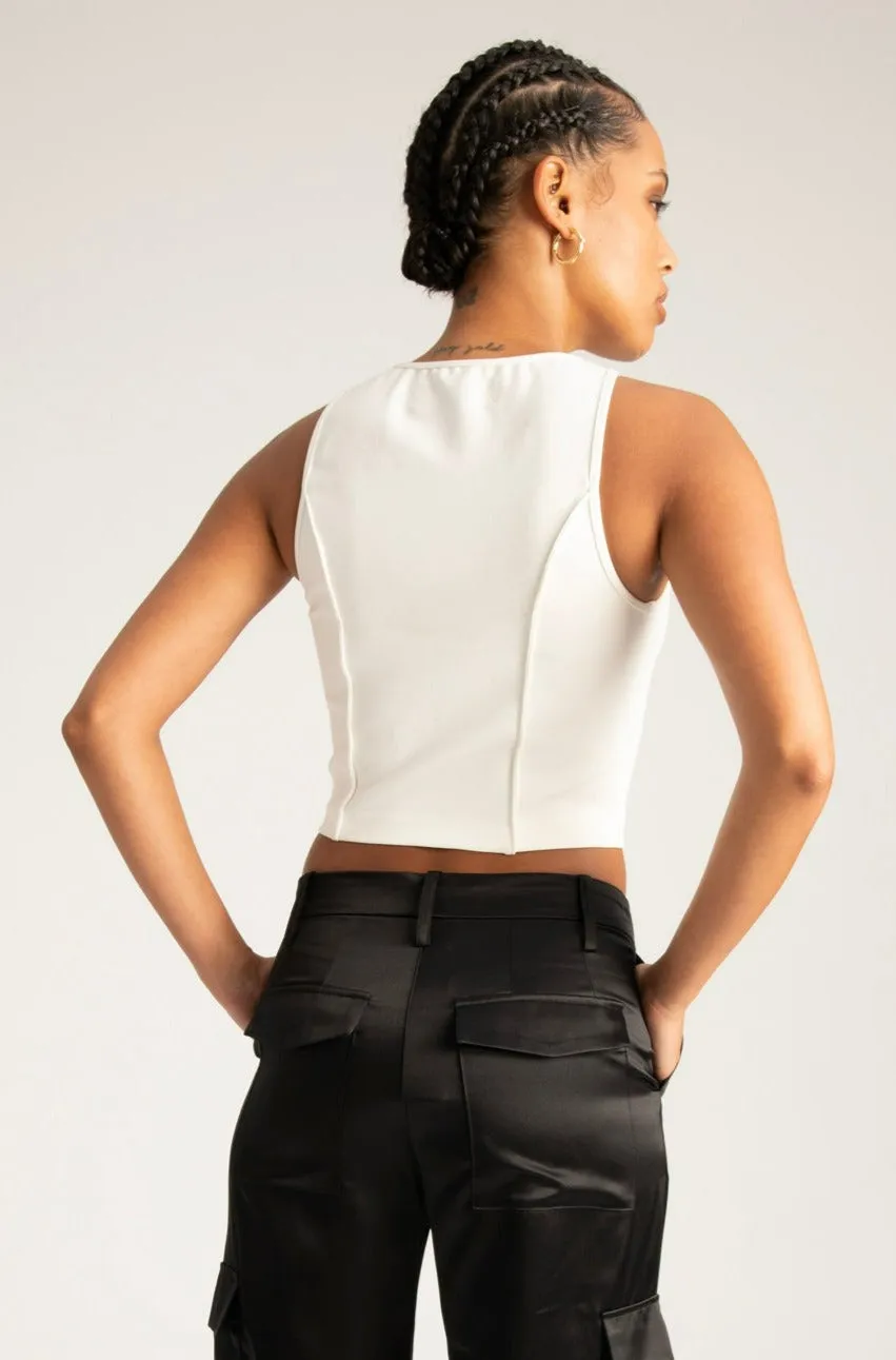 White Audrey Pintuck Top sold by SPRWMN product image thumbnail 5