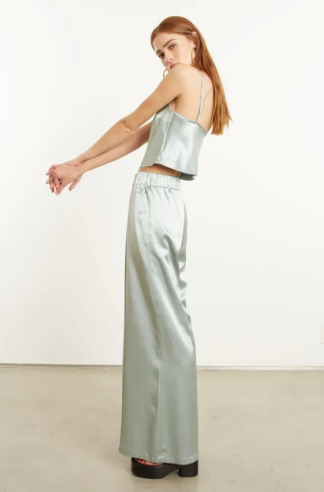Sage Silk Wide Leg Pintuck Pants sold by SPRWMN product image thumbnail 2