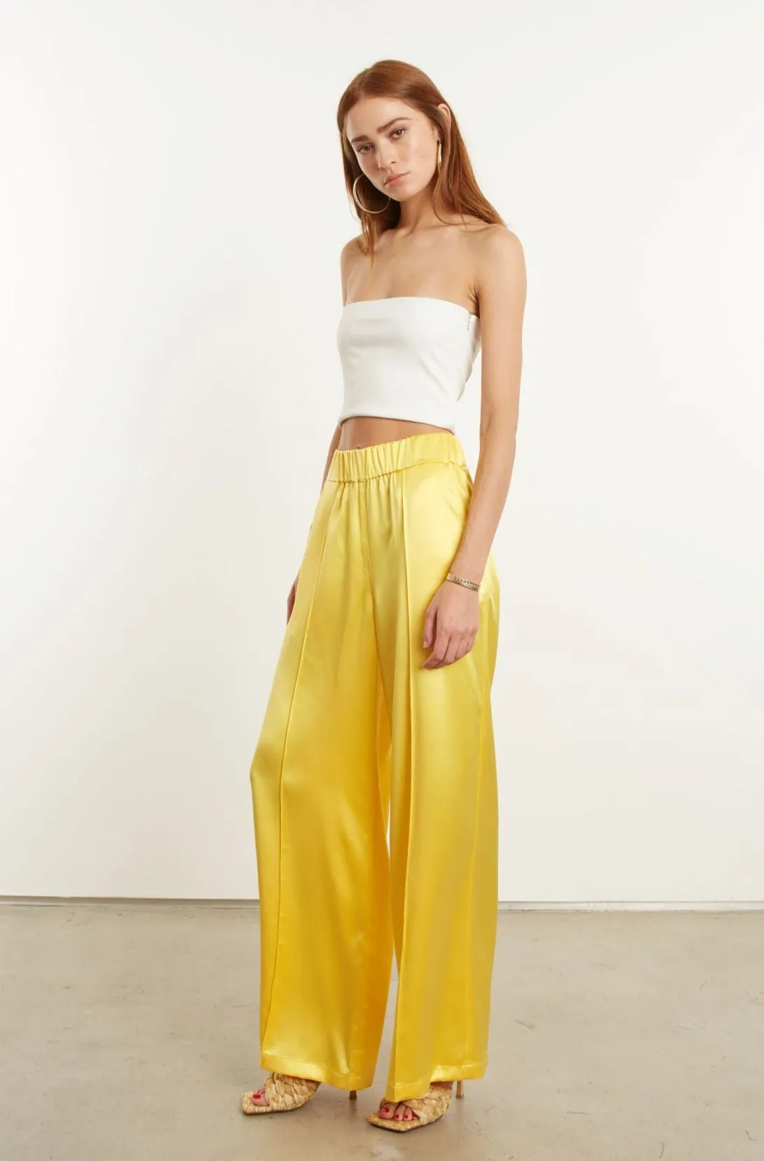 Silk Wide Leg Pintuck Pants sold by SPRWMN product image thumbnail 3