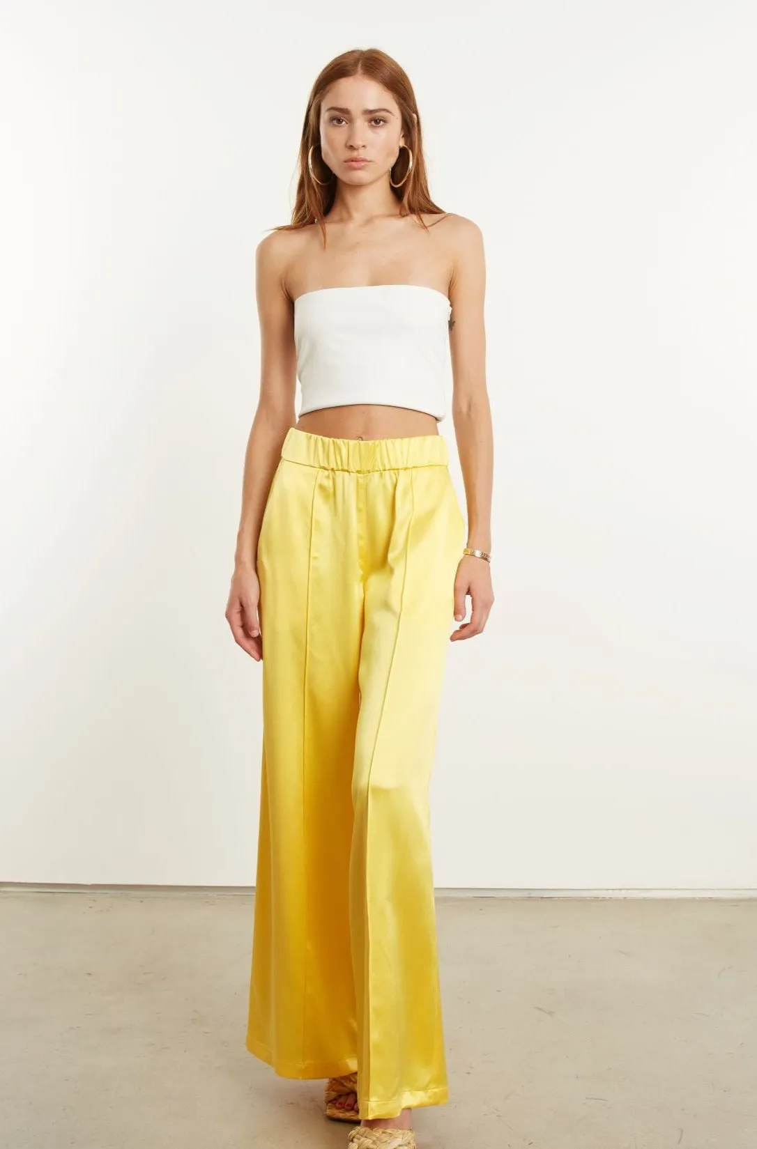 Silk Wide Leg Pintuck Pants sold by SPRWMN product image thumbnail 4