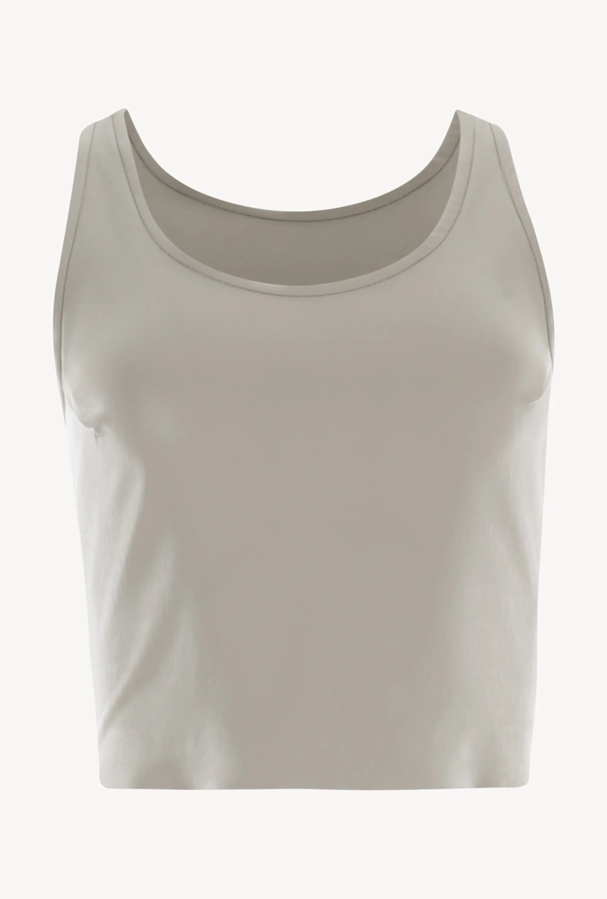 Off White Leather Cropped Racerback Tank sold by SPRWMN product image thumbnail 2