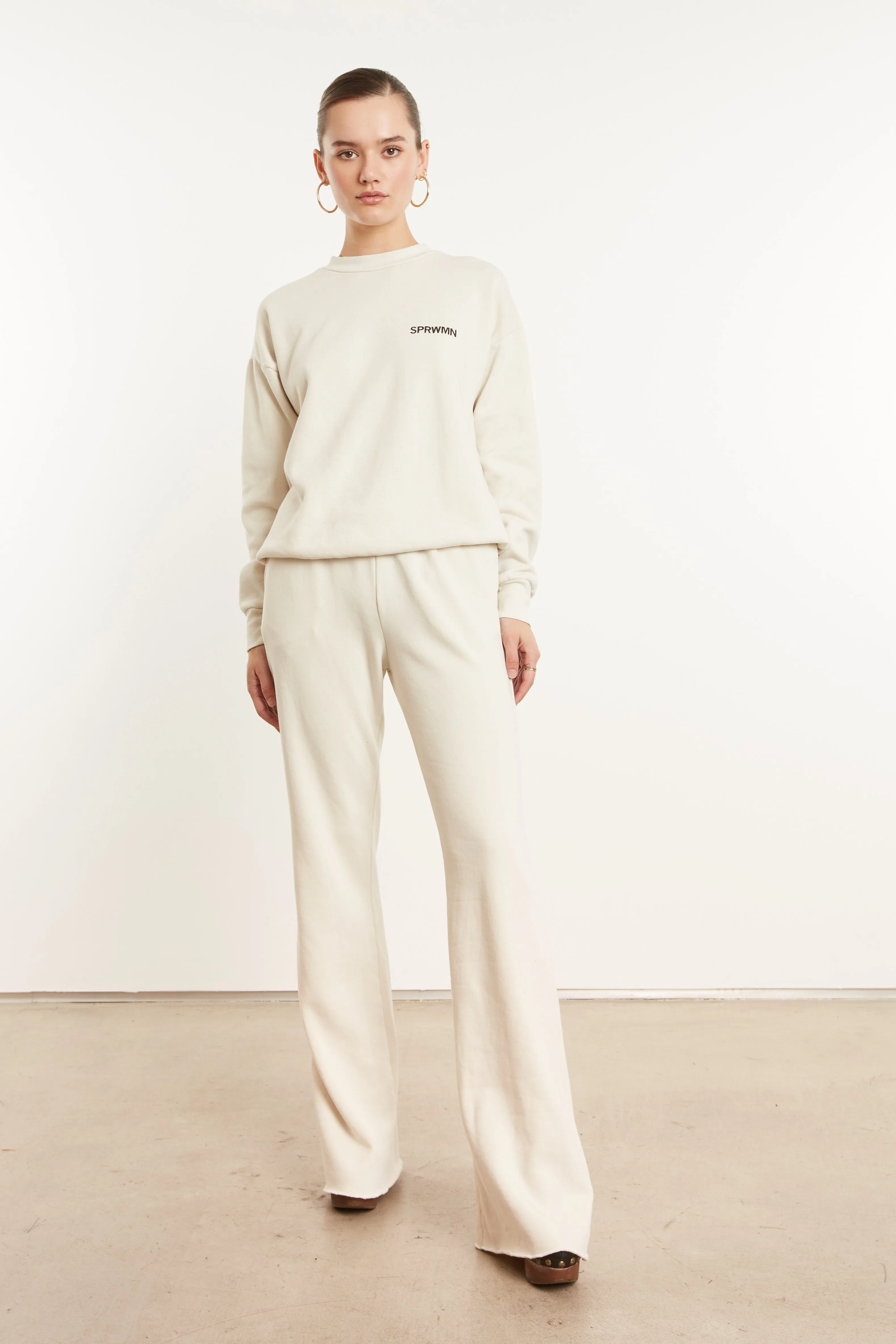 Vintage White Fleece Straight Leg Sweatpants sold by SPRWMN product image thumbnail 2