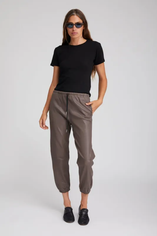 Grey Leather Sweatpants sold by SPRWMN