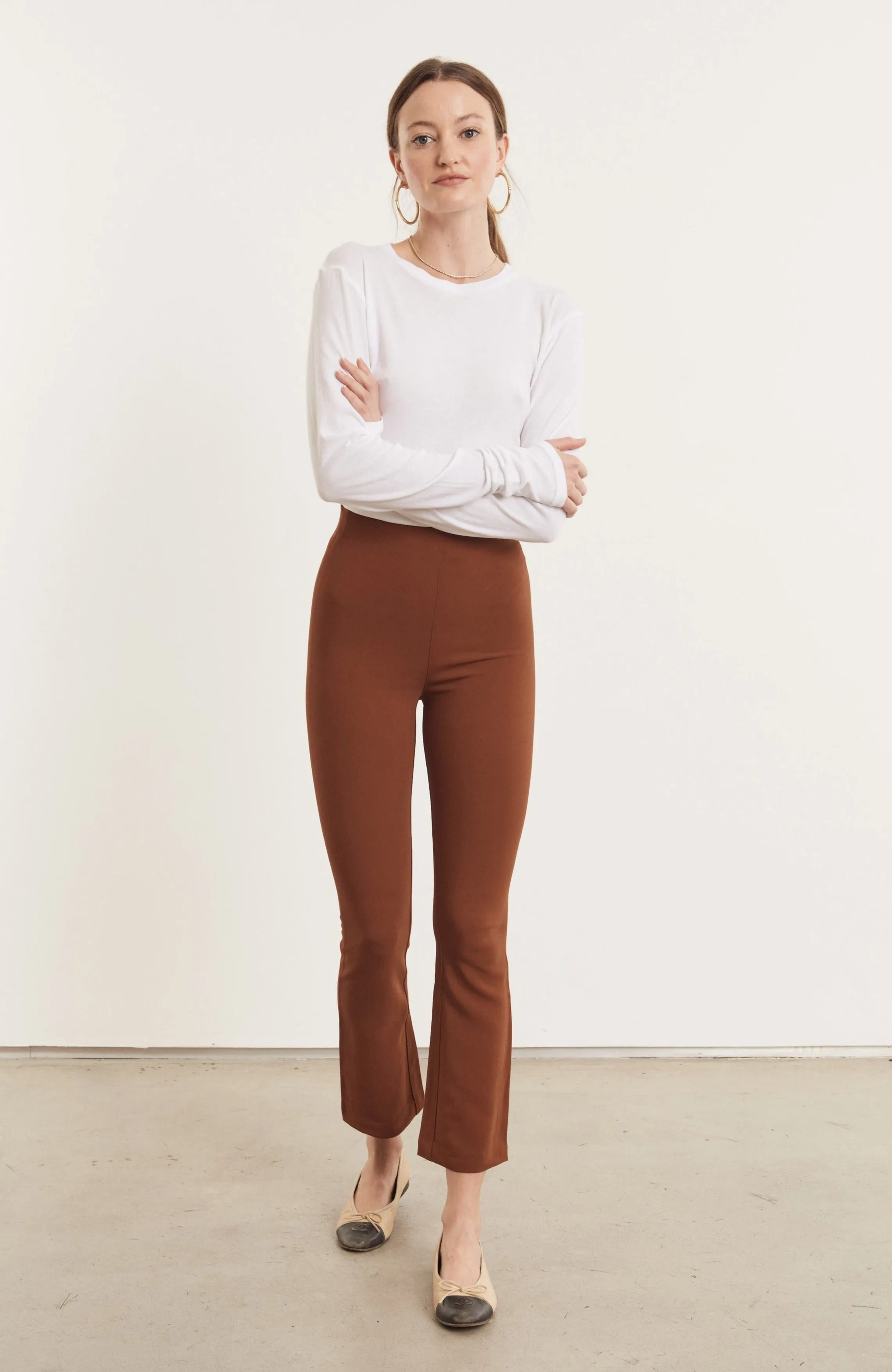 Cinnamon Crepe Ankle Flare Leggings sold by SPRWMN product image thumbnail 2