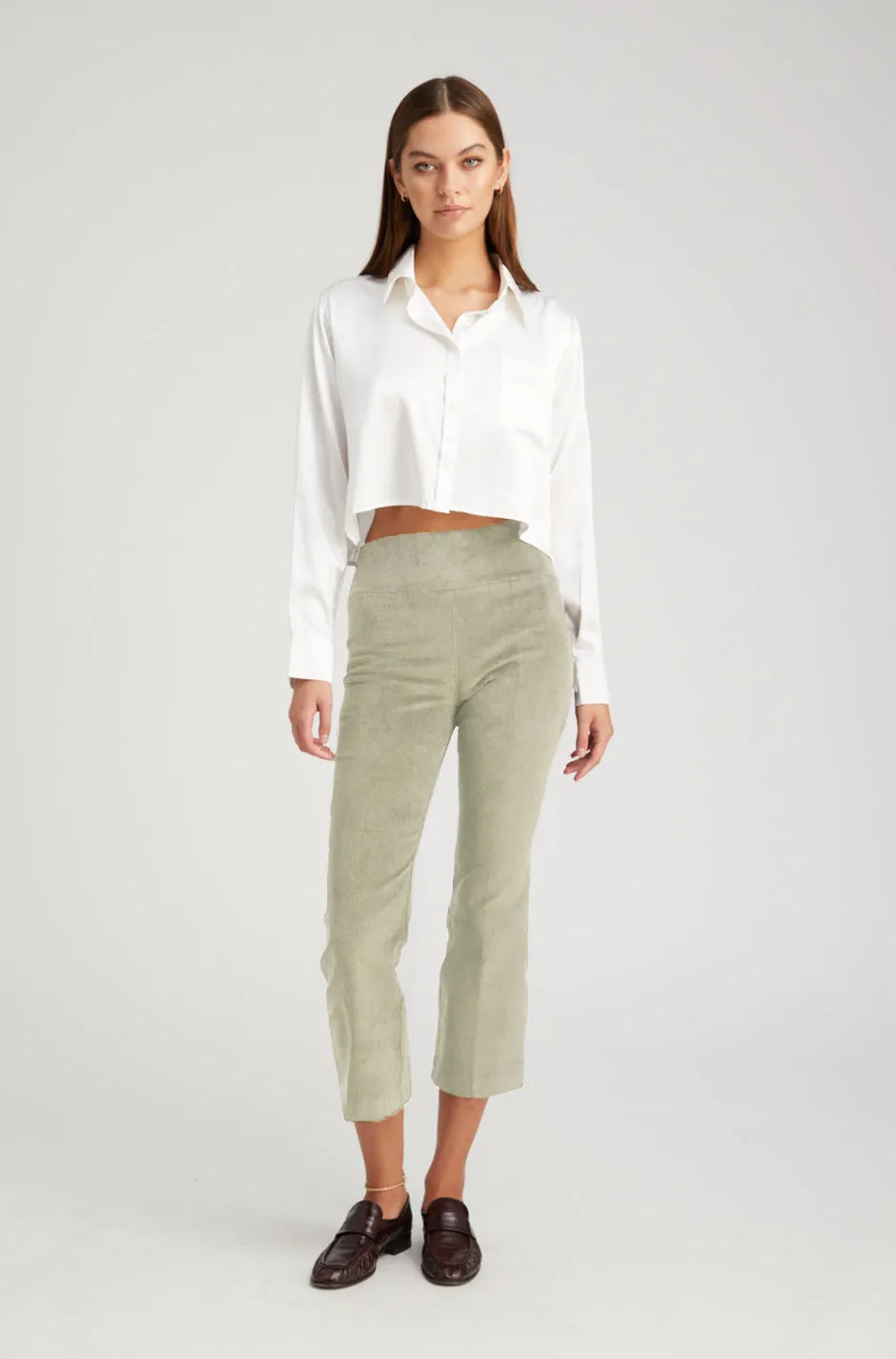 Sable Corduroy Crop Flare Pants sold by SPRWMN
