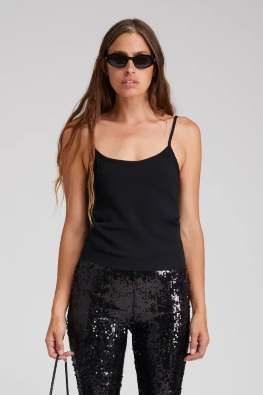 Black Crepe Scoop Neck Cami made by SPRWMN