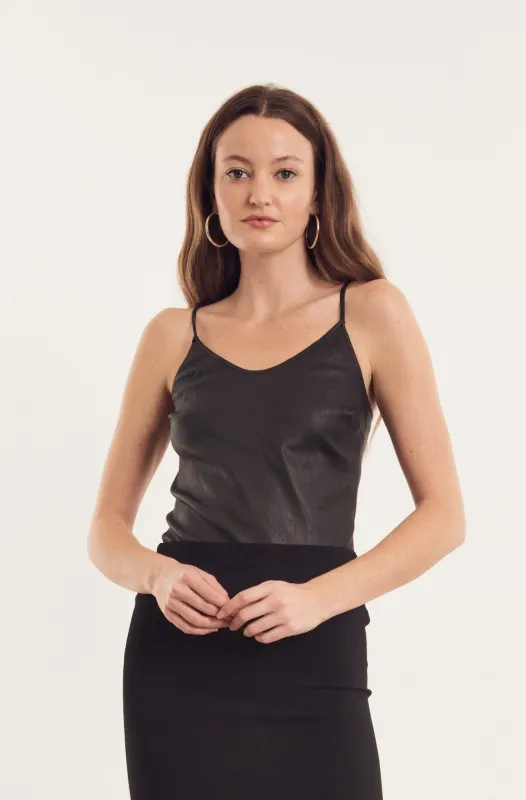 Leather Scoop Neck Cami sold by SPRWMN