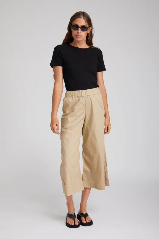 Beige Cotton Poplin Culotte Pants sold by SPRWMN