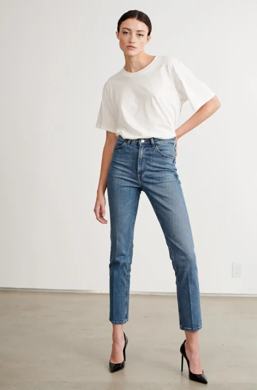 Charlotte Skinny Straight Leg Denim sold by SPRWMN