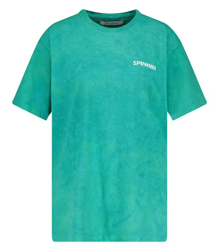 Kelp Marble Cotton Oversized Logo Tee made by SPRWMN