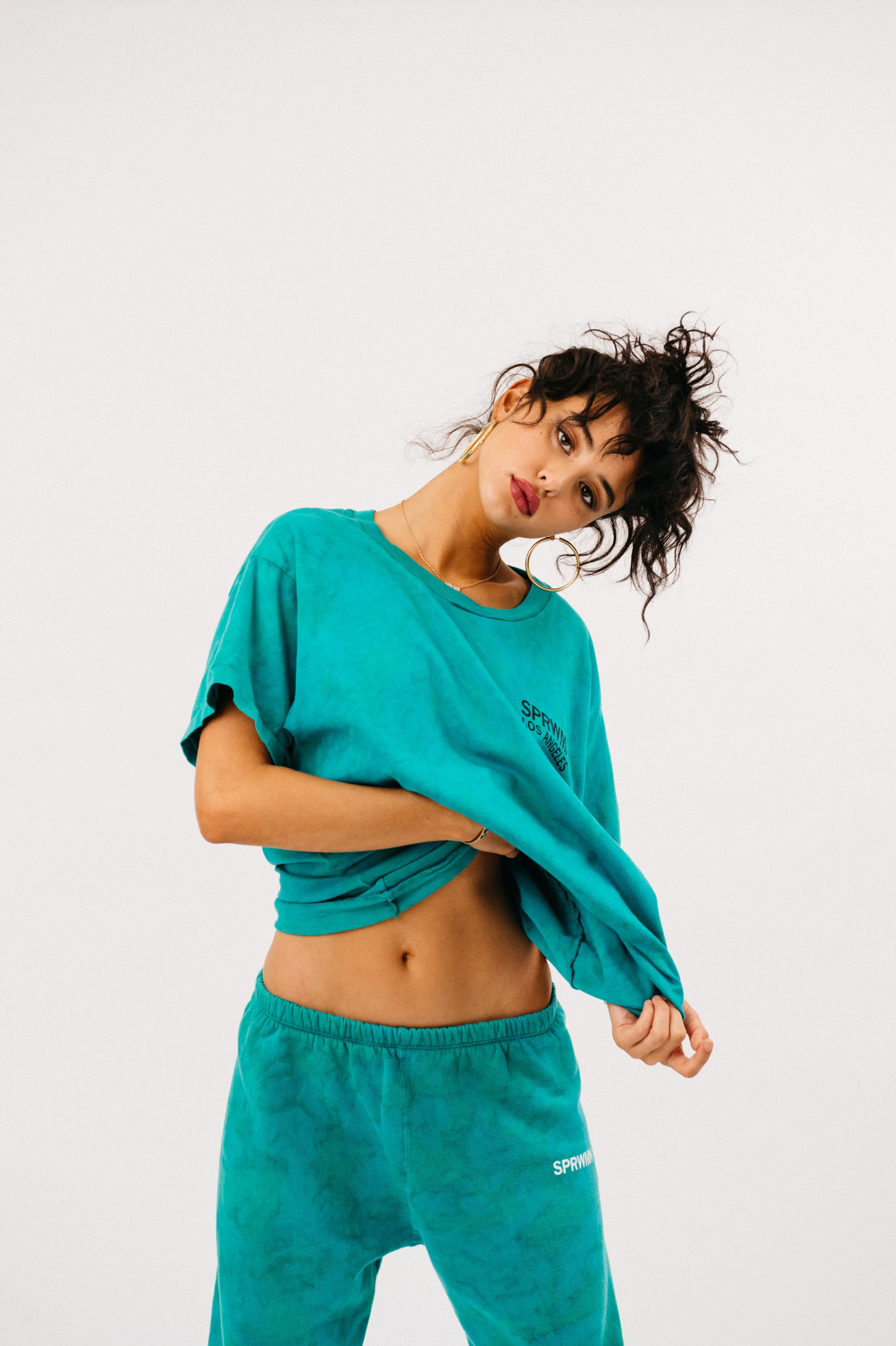 Kelp Marble Cotton Oversized Logo Tee sold by SPRWMN product image thumbnail 3