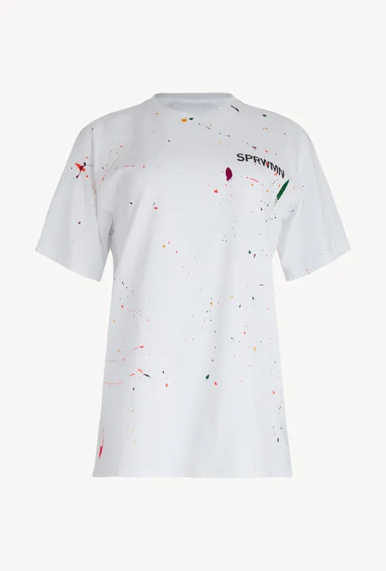 White Paint Splatter Logo Tee made by SPRWMN