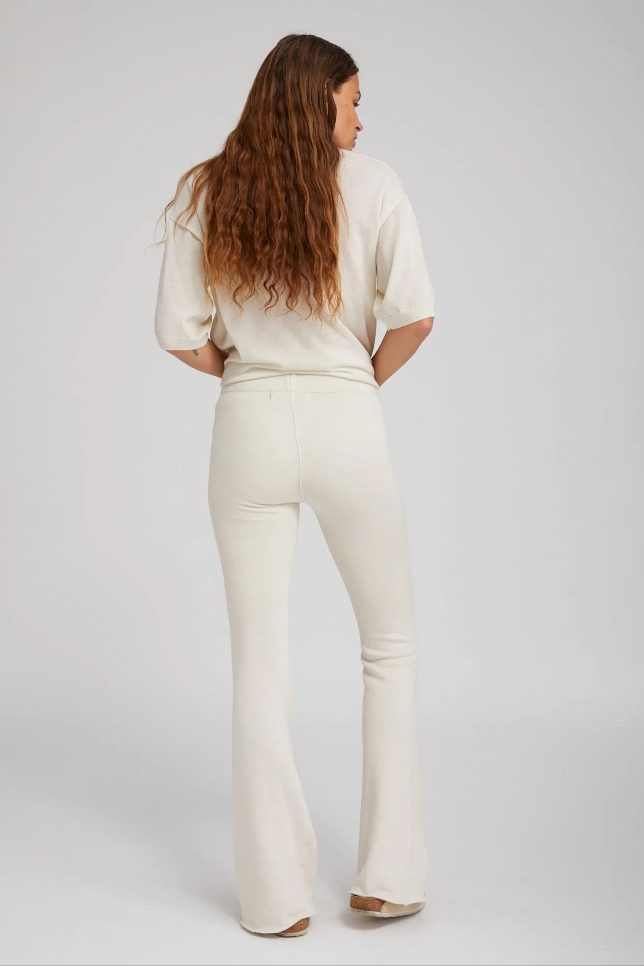 Vintage White Tri-Blend Micro Flare Pants sold by SPRWMN product image thumbnail 3
