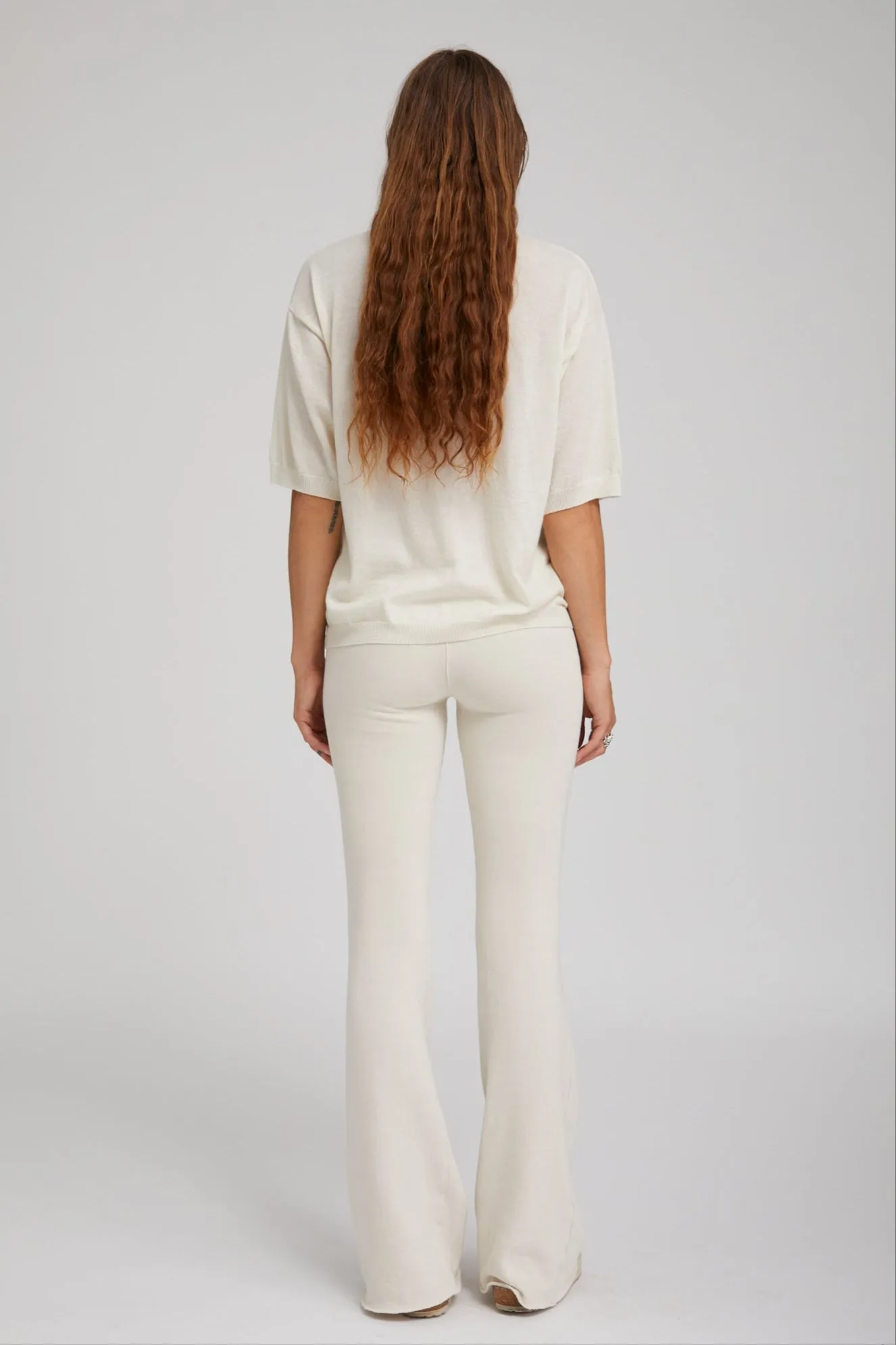 Vintage White Tri-Blend Micro Flare Pants sold by SPRWMN product image thumbnail 4