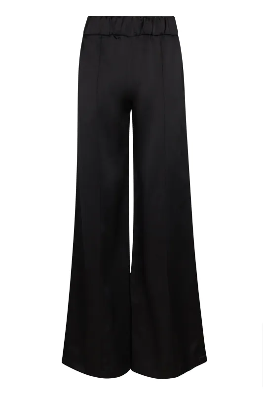 Black Silk Wide Leg Pants sold by SPRWMN