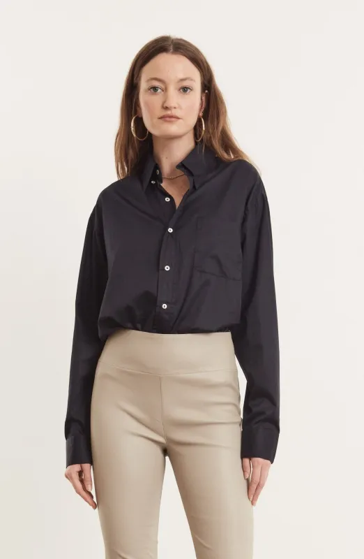 Black Cotton Oversized Poplin Shirt sold by SPRWMN