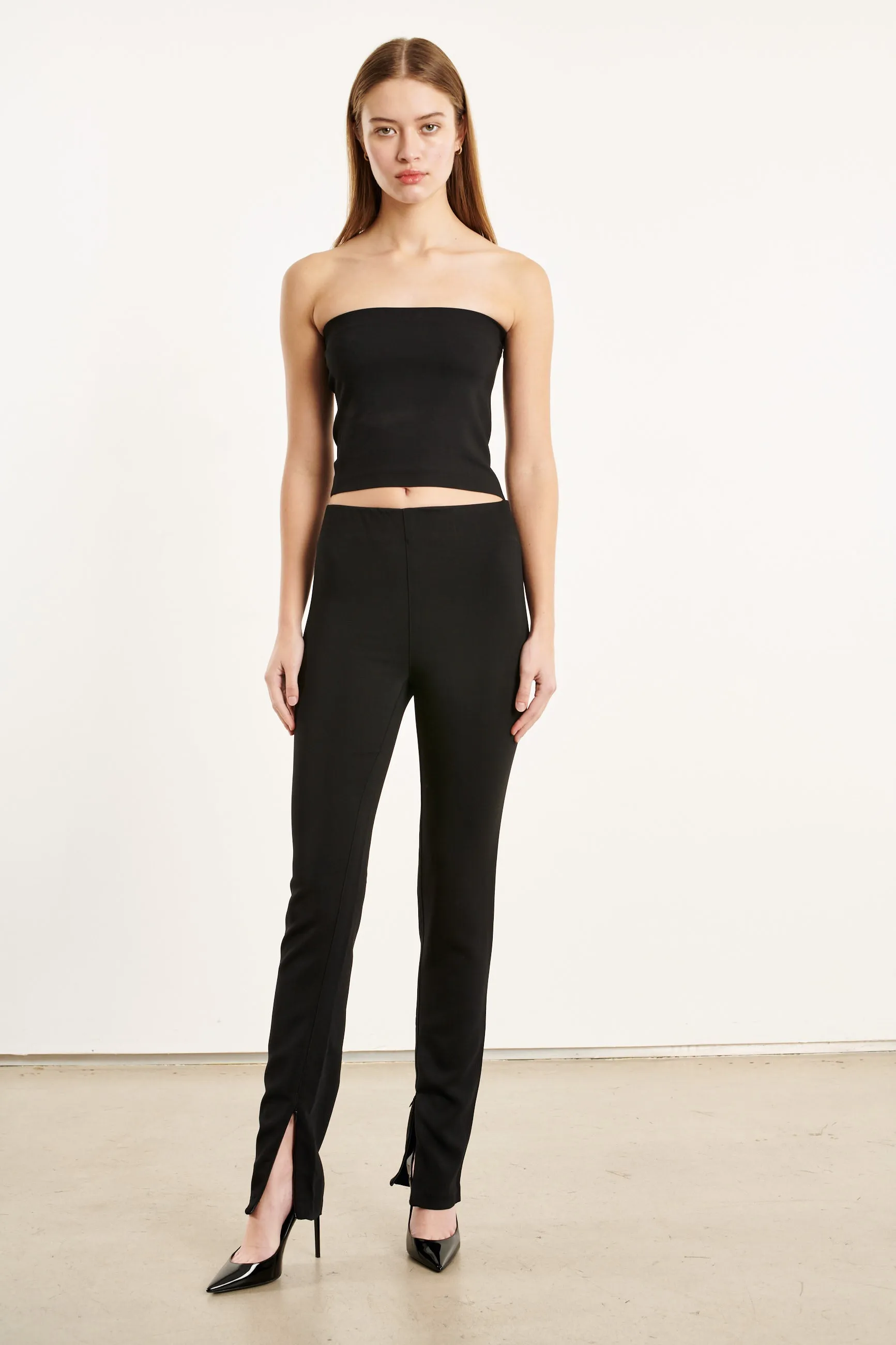 Black Crepe Tube Top sold by SPRWMN product image thumbnail 2