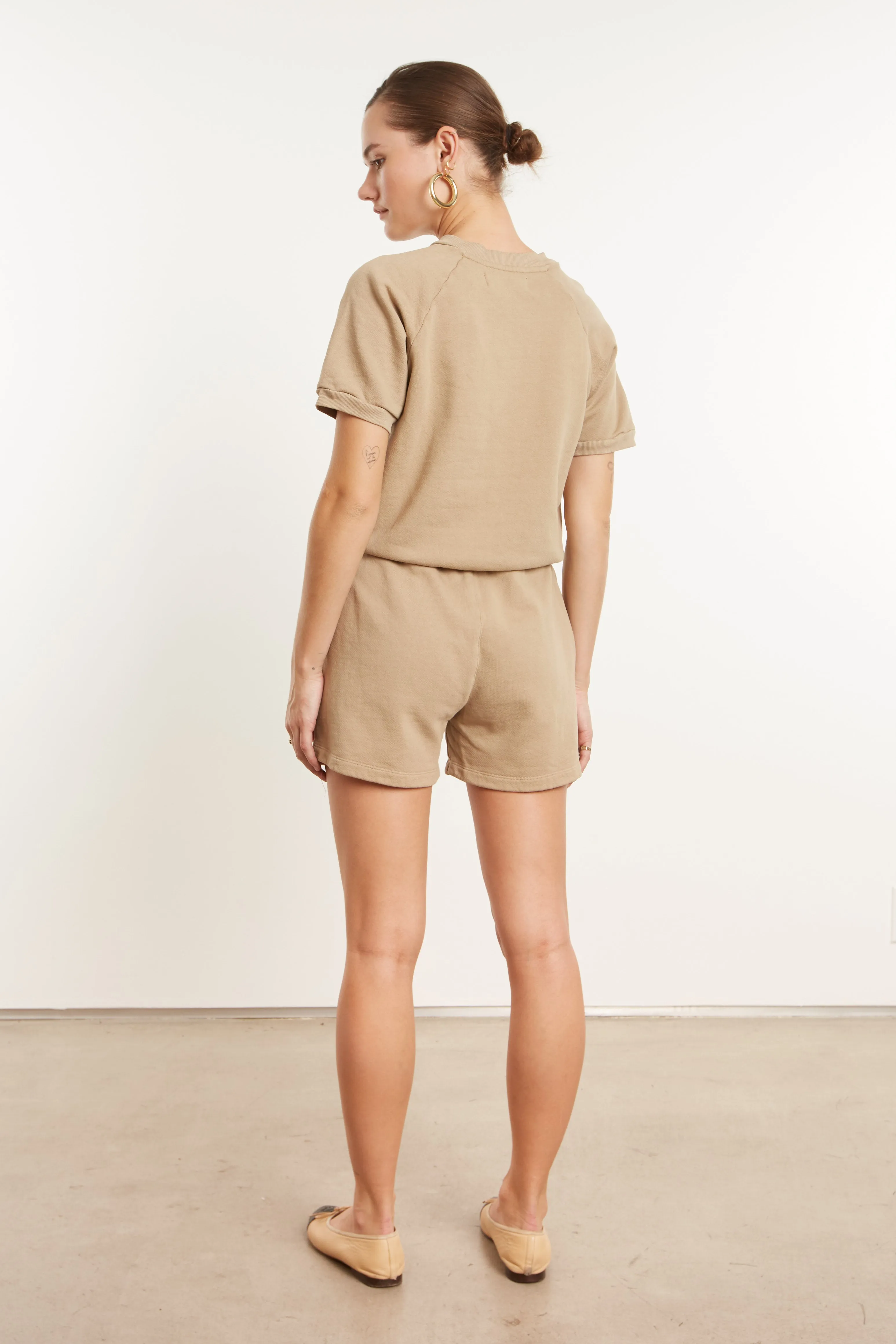 Khaki Cotton Raglan Sweatshorts sold by SPRWMN product image thumbnail 4