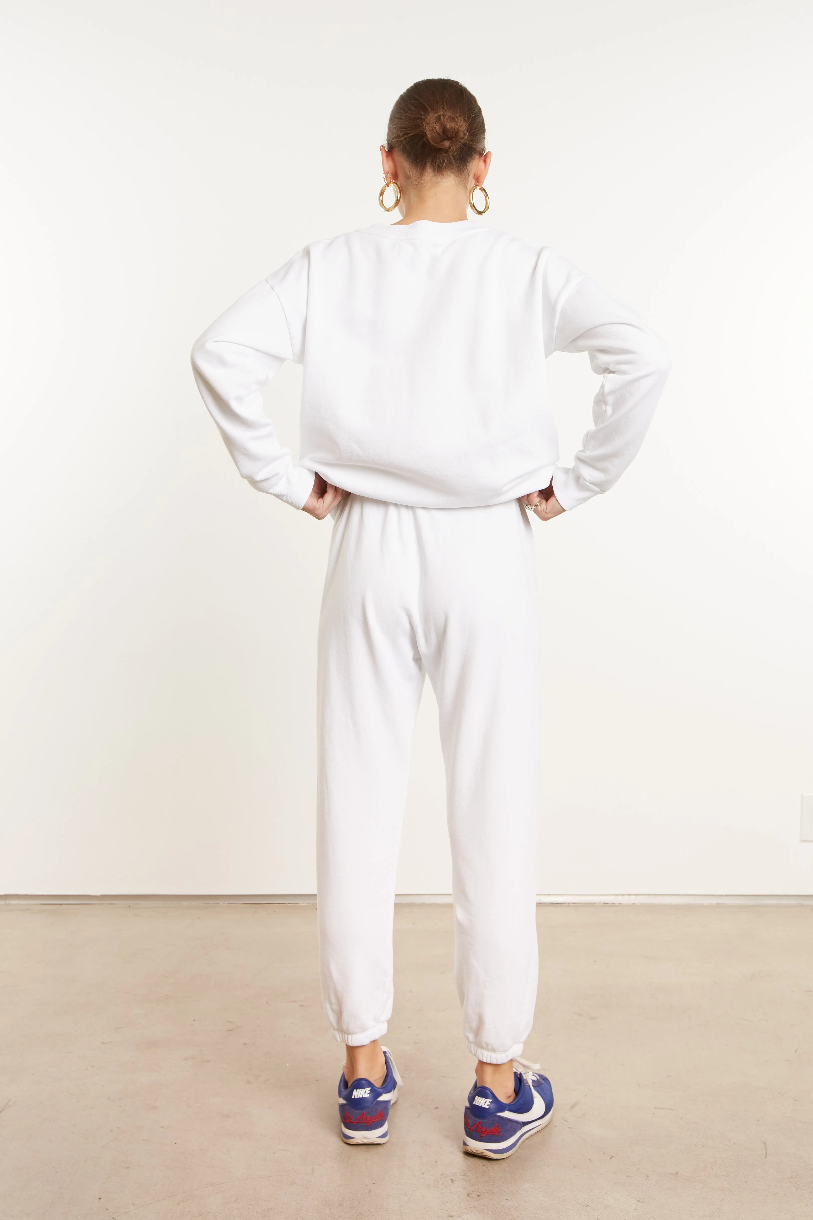 White Cotton College Logo Sweatpants sold by SPRWMN product image thumbnail 4