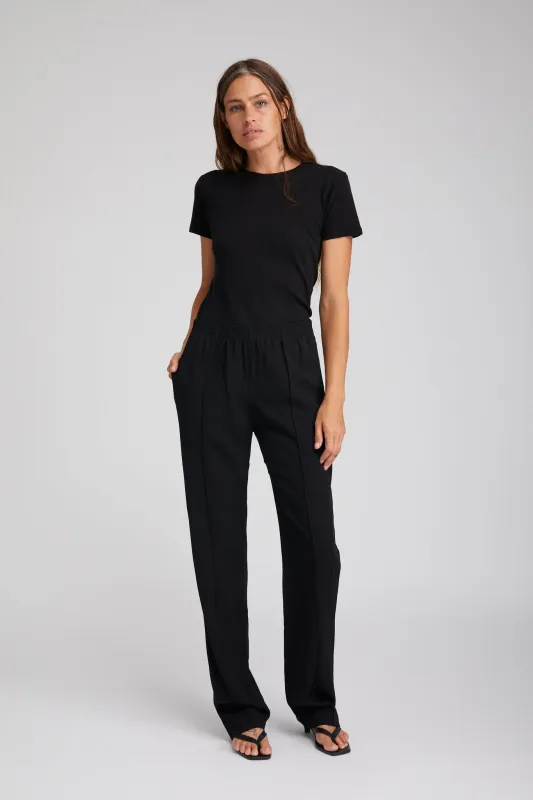 Black Crepe Pintuck Trouser sold by SPRWMN