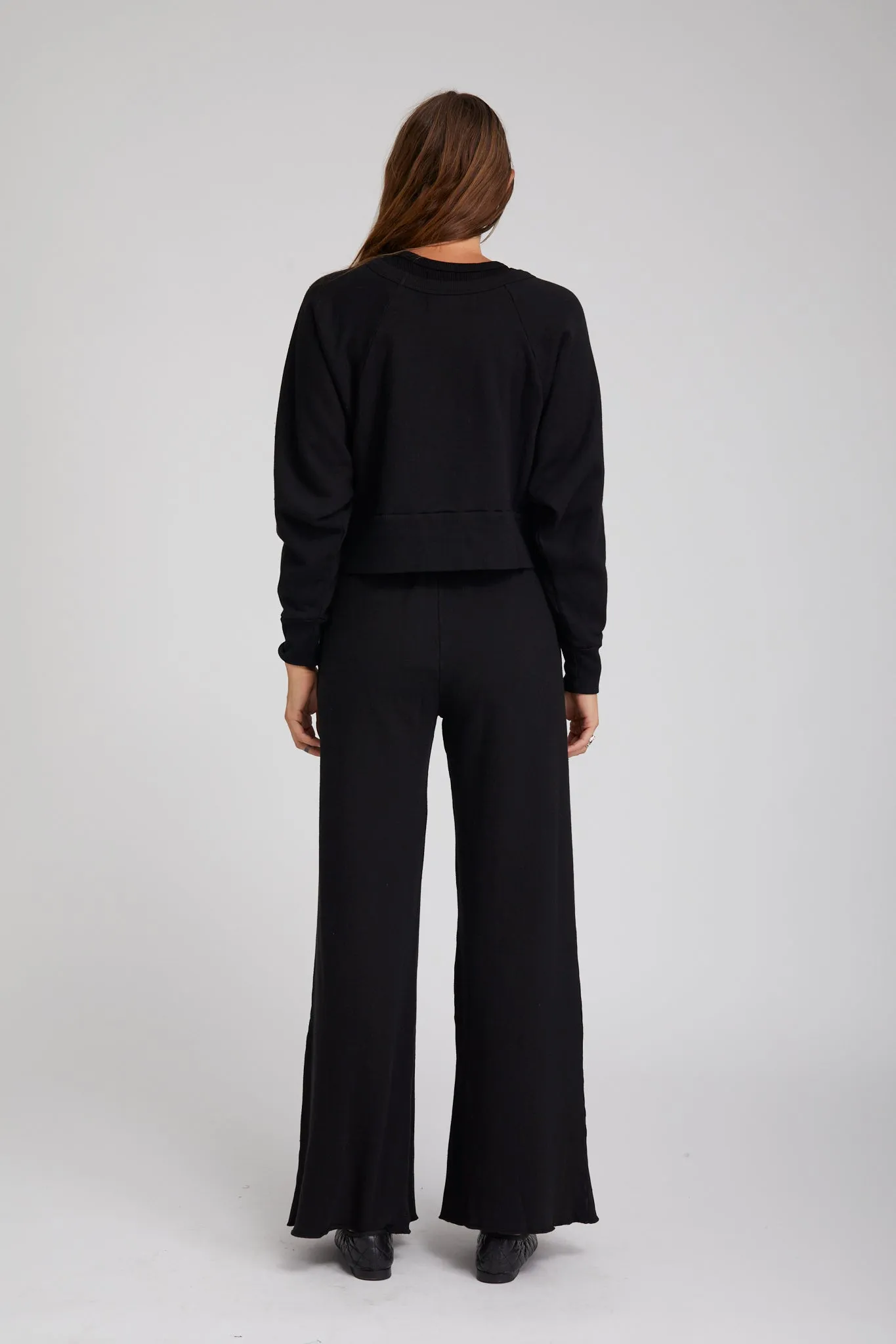 Black Knit Wide Leg Pants sold by SPRWMN product image thumbnail 3