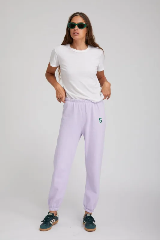 Lavender Tri-Blend Embroidered Logo Sweatpants sold by SPRWMN