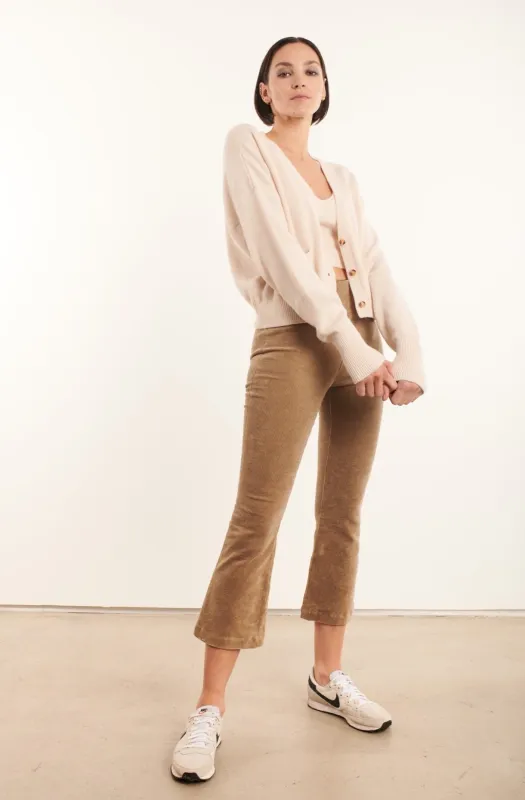 Sand Corduroy Crop Flare Pants sold by SPRWMN