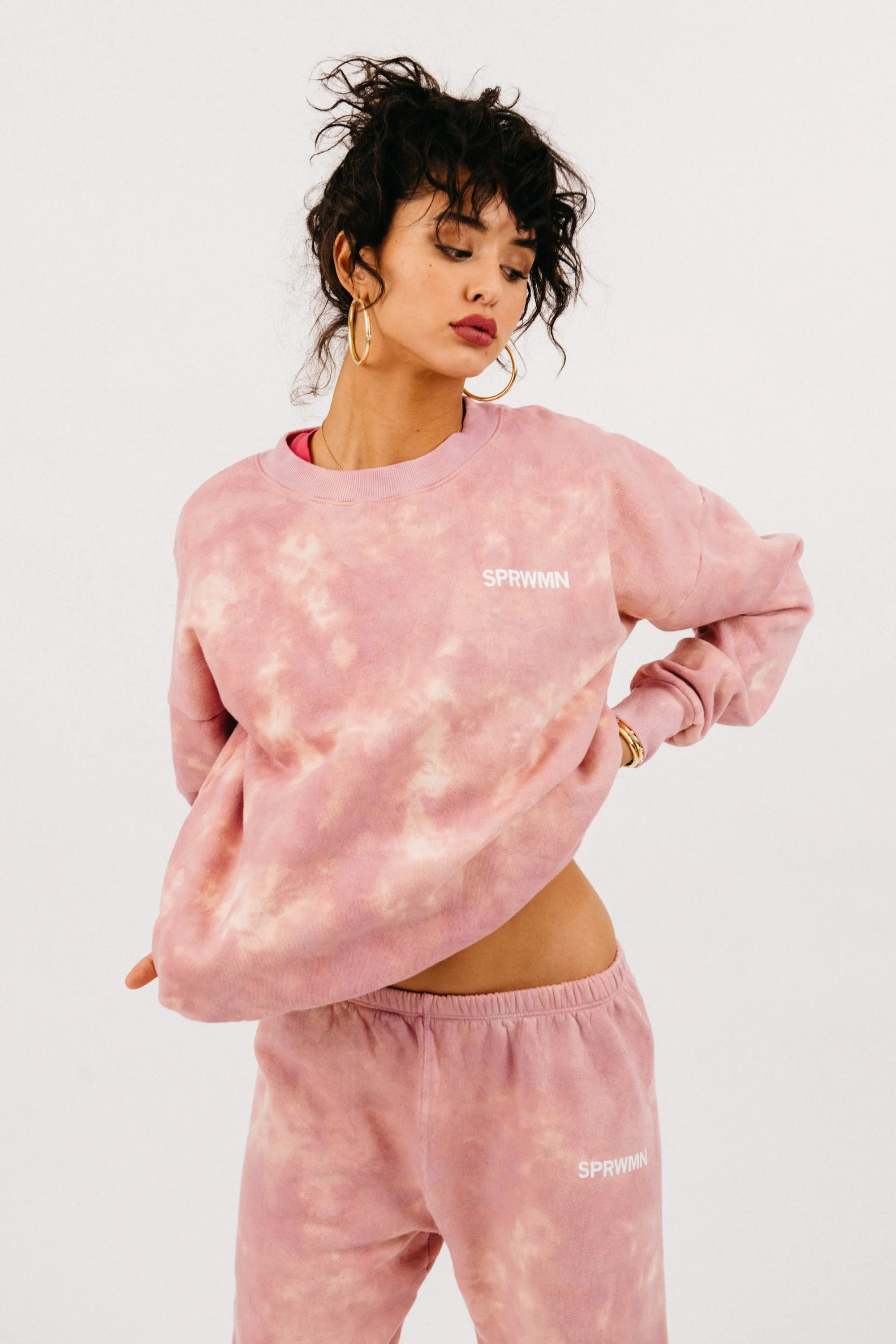 Rose Marble Cotton Tiny Logo Sweatshirt sold by SPRWMN product image thumbnail 4