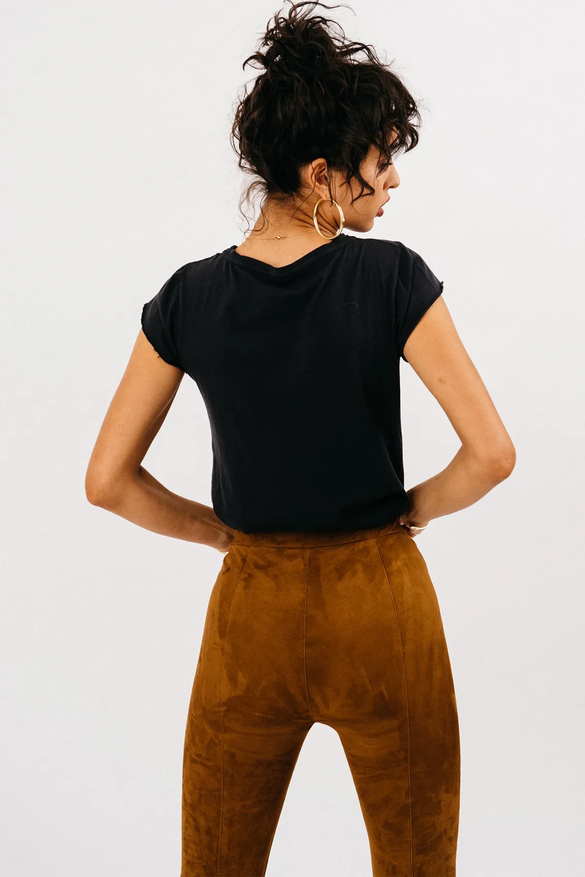 Black Cotton Raw Tee sold by SPRWMN