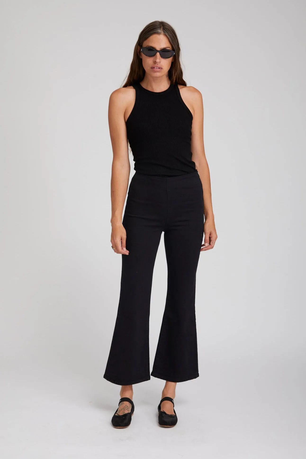 Stevie Crop Flare Denim Leggings sold by SPRWMN