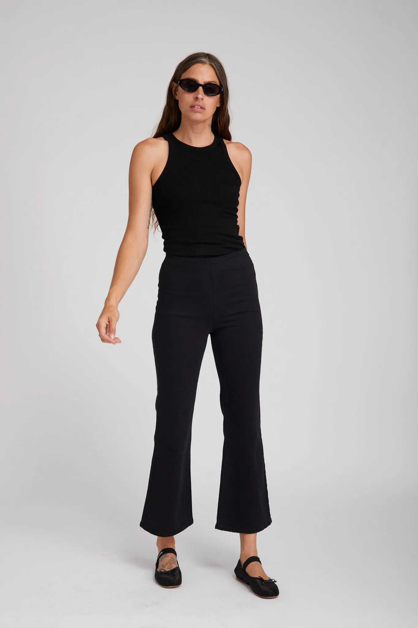 Stevie Crop Flare Denim Leggings sold by SPRWMN product image thumbnail 3