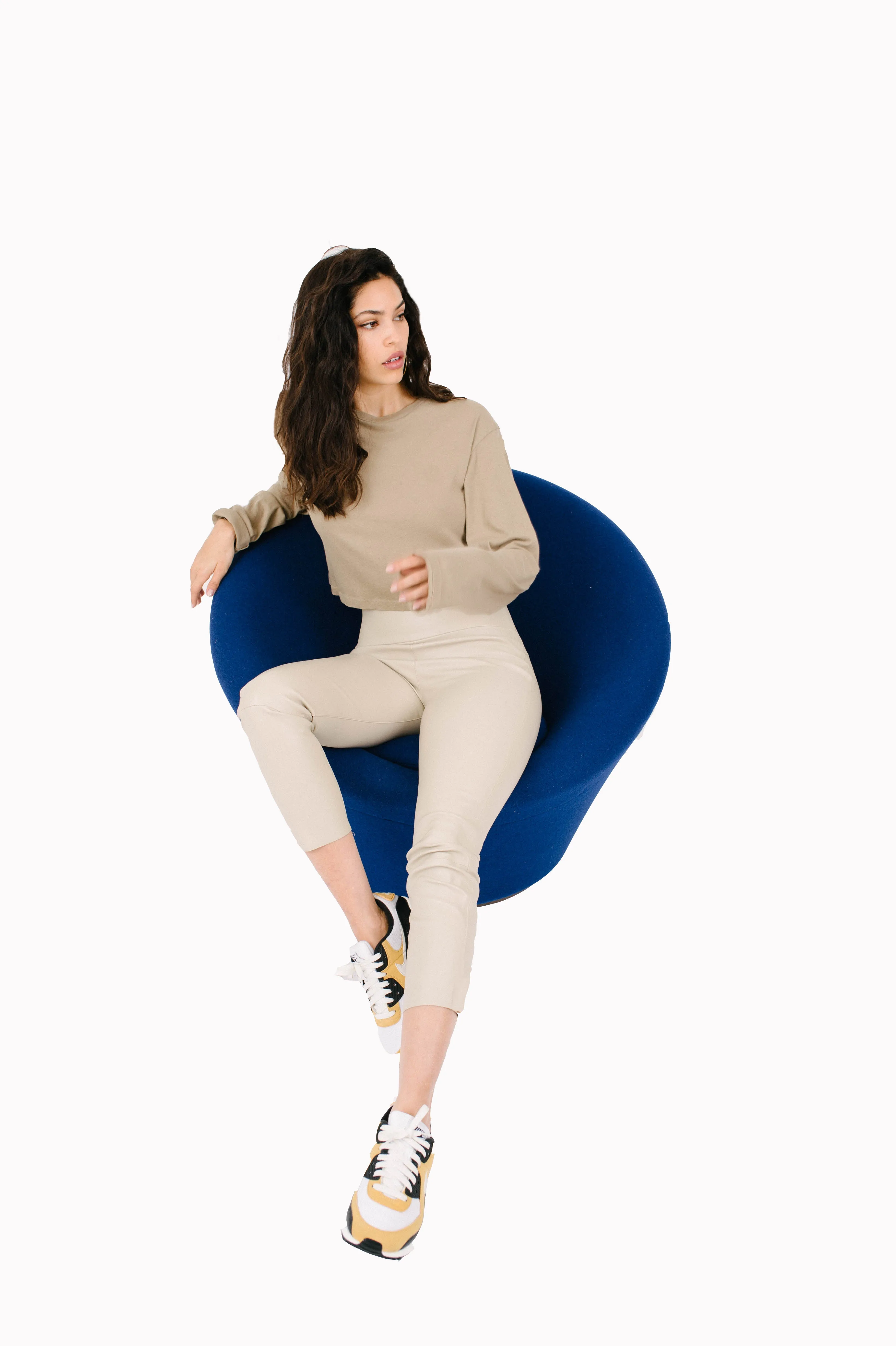 Sand Cotton Crop Long Sleeve Tee sold by SPRWMN product image thumbnail 4