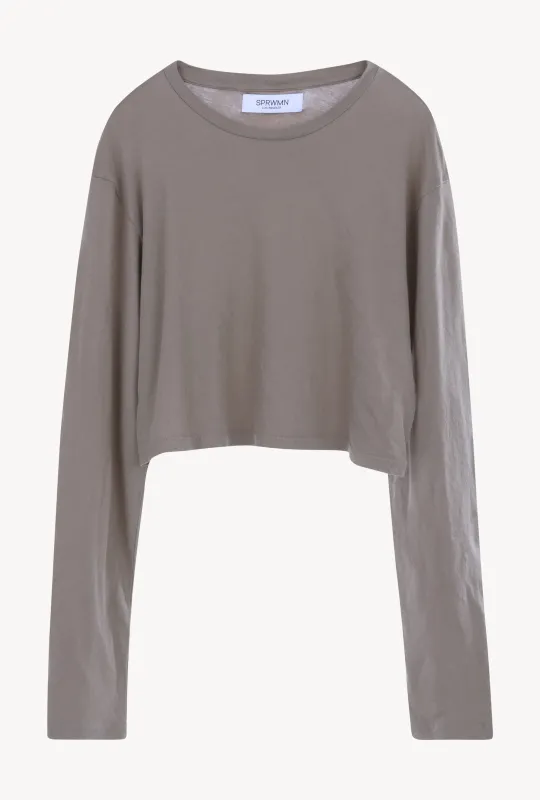 Sand Cotton Crop Long Sleeve Tee sold by SPRWMN