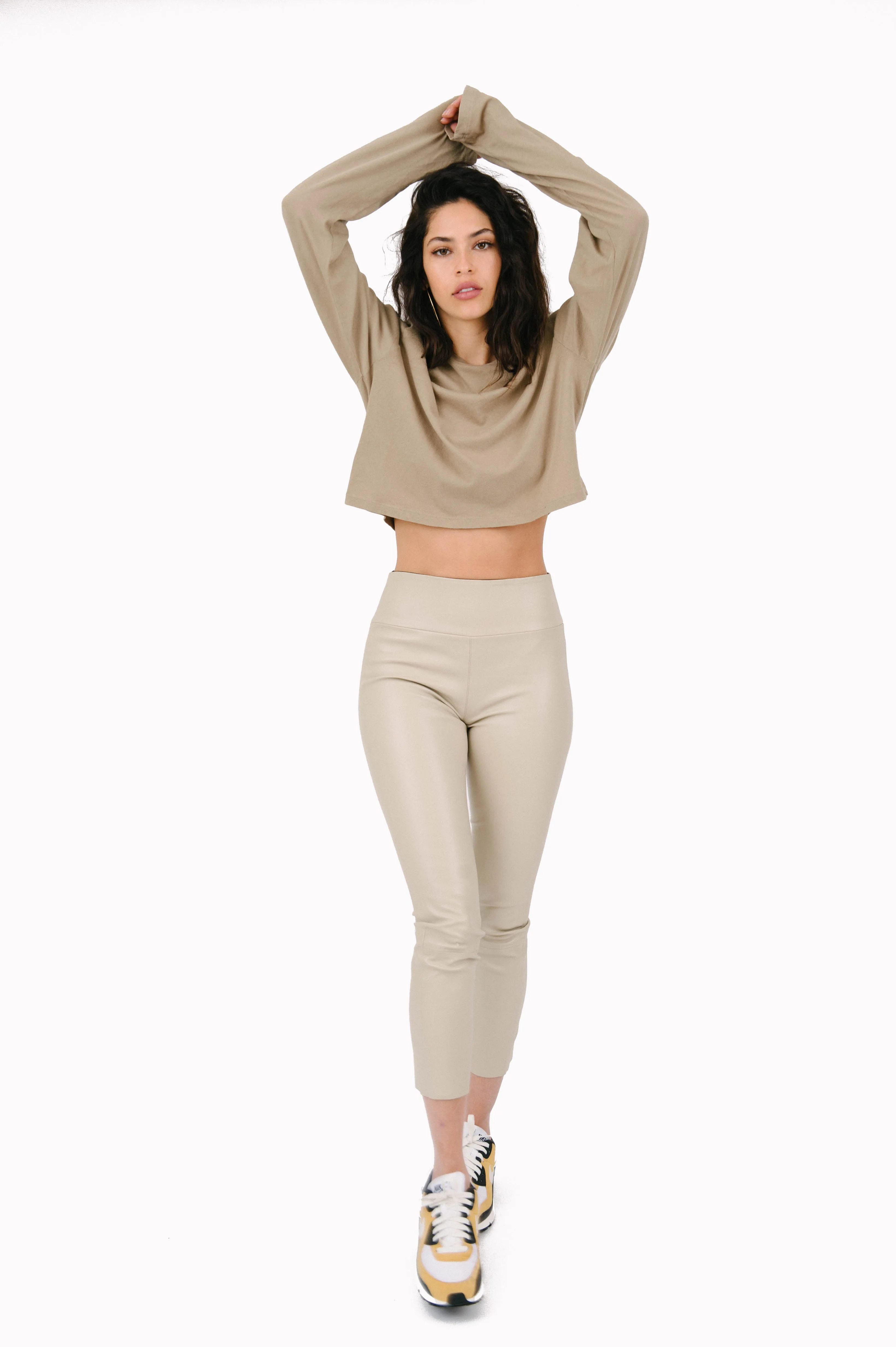 Sand Cotton Crop Long Sleeve Tee sold by SPRWMN product image thumbnail 2