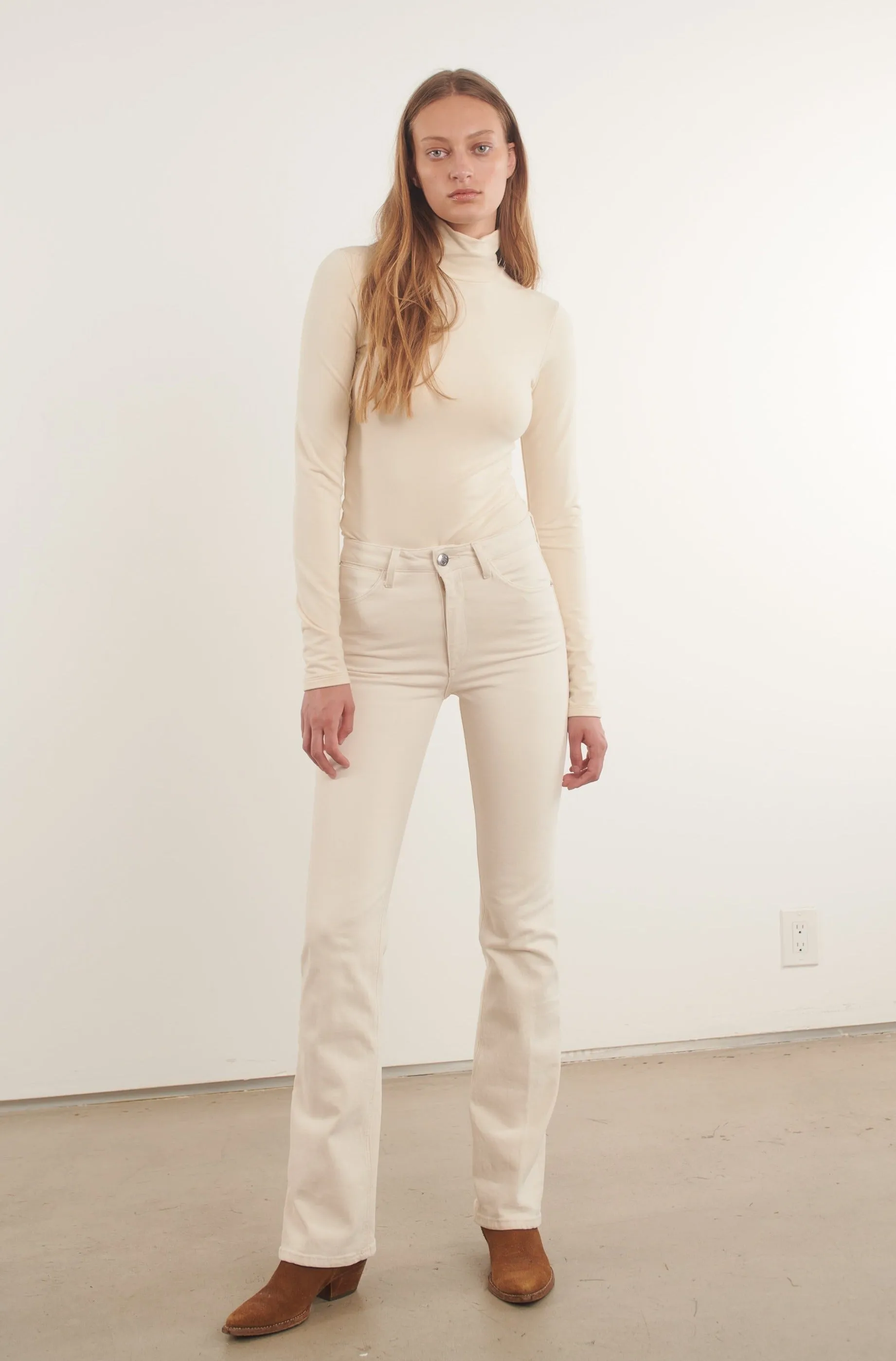 Earhart Off White Micro Flare Denim sold by SPRWMN product image thumbnail 4