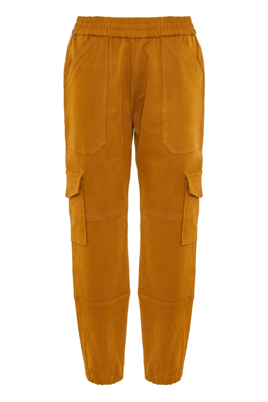 Moss Gold Twill Cargo Joggers sold by SPRWMN