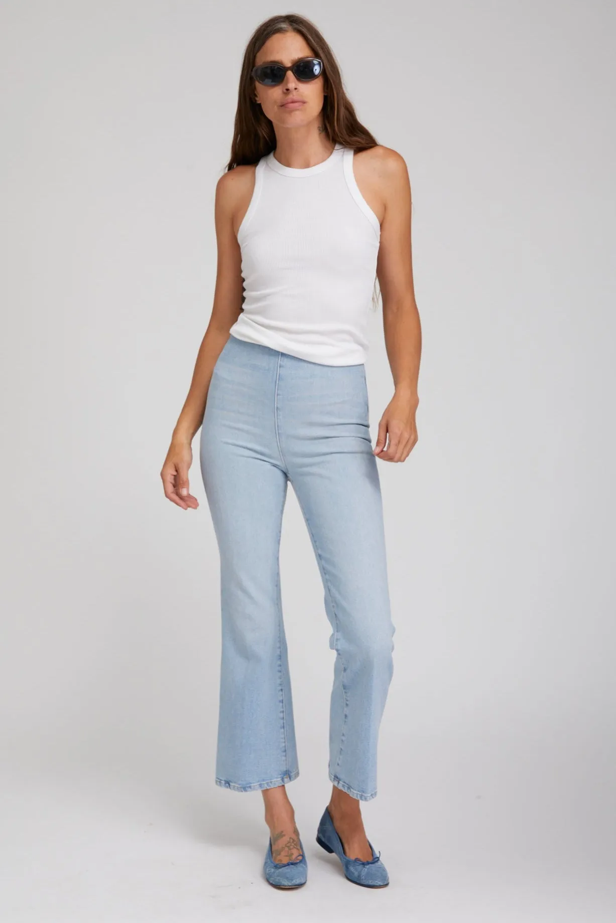 Crop Flare Denim Leggings sold by SPRWMN product image thumbnail 2