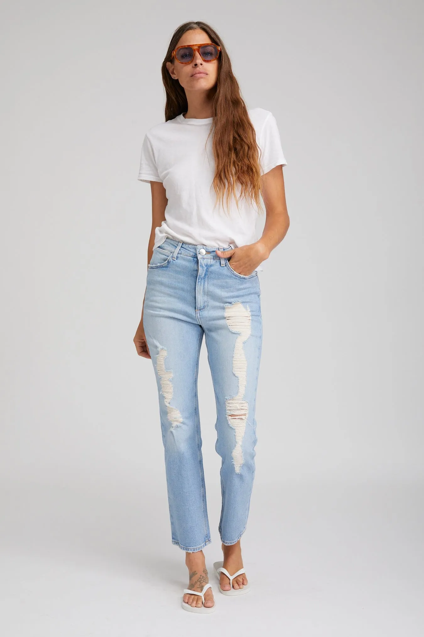 Alanis Boyfriend Distressed Denim sold by SPRWMN product image thumbnail 3