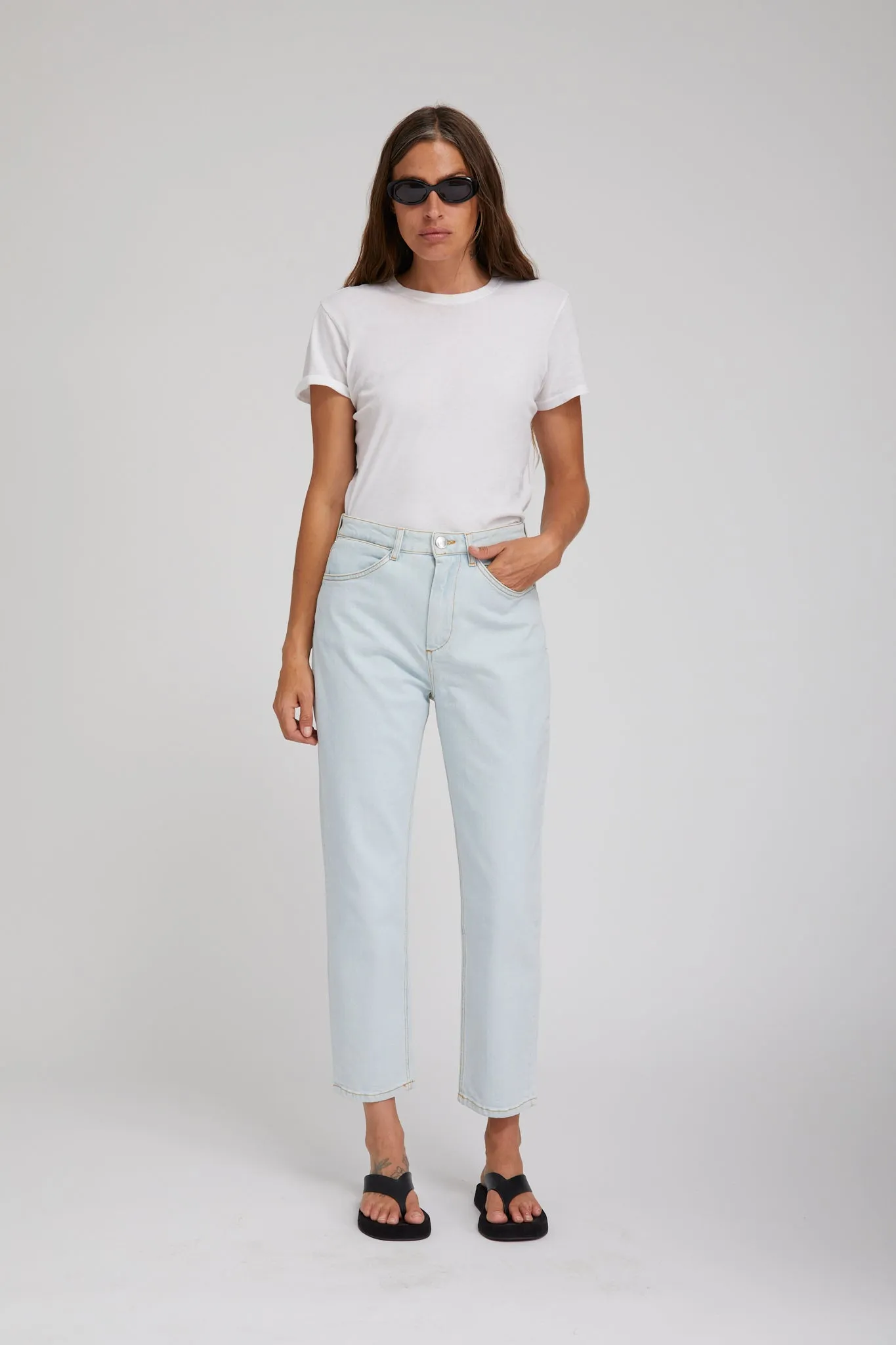 Greta Tapered Straight Leg Denim sold by SPRWMN